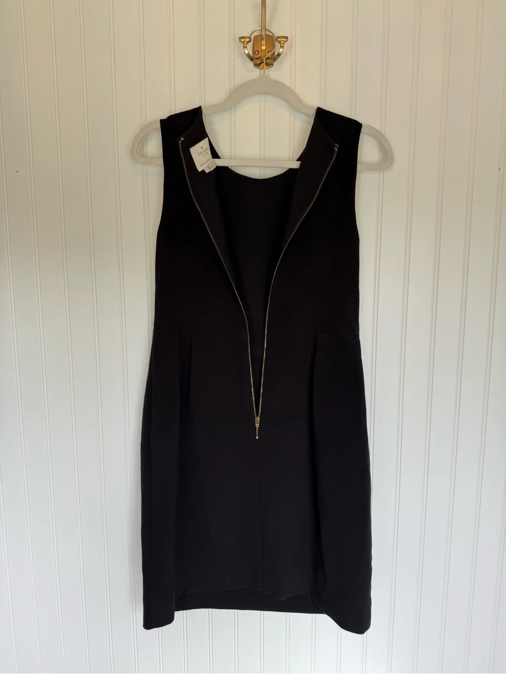 Kate Spade Black Tulip Sheath Dress Gold Zipper Size 4